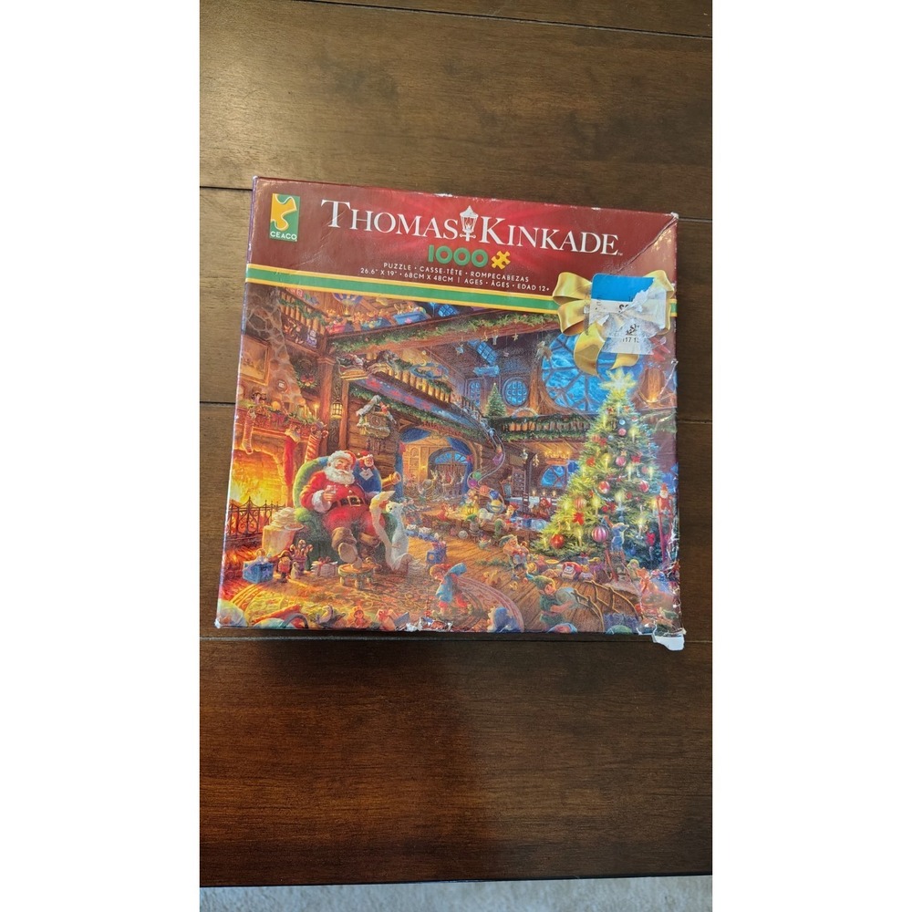 Ceaco Santas Workshop 1000 Piece Thomas Kinkade Puzzle Santa Christmas Complete